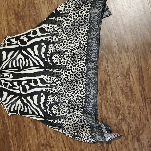 MECHANT sz M cool graphic print ruffled edge swing tank top ART TO WEAR NWT - Picture 2 of 6